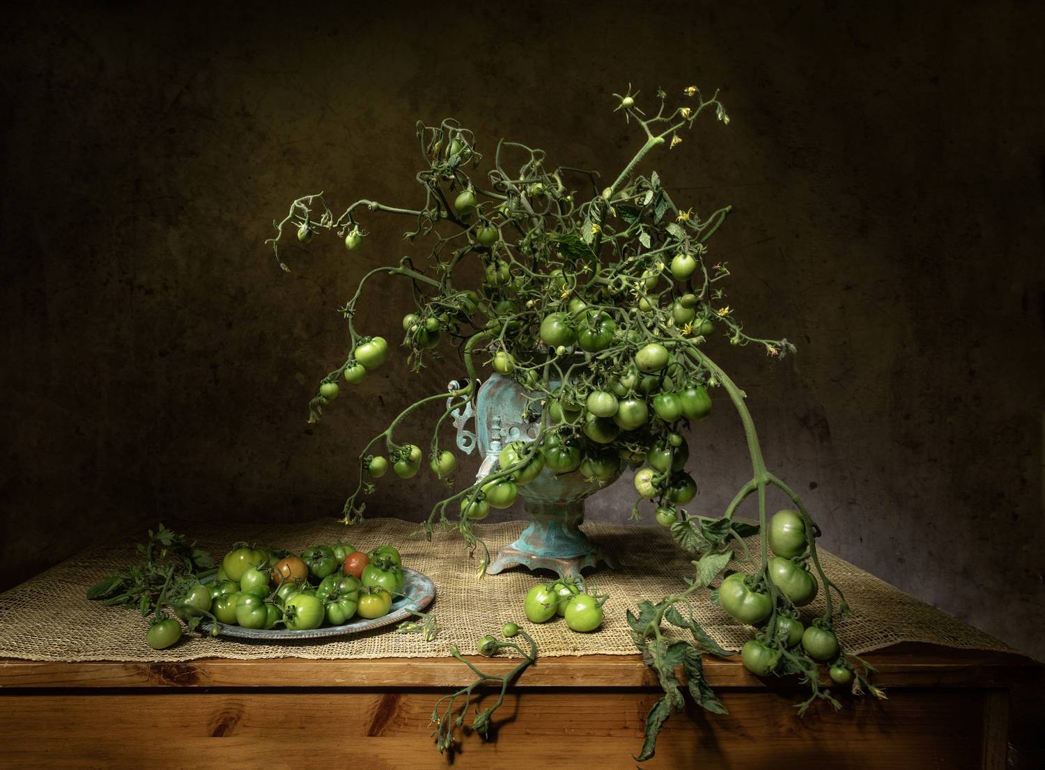 натюрморт, помидоры, самовар, Татьяна Феденкова