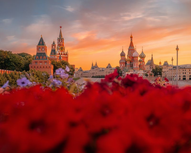 москва, кремль, собор василия блаженного, городской пейзаж, архитектура, moscow Рассвет с Москворецкого моста фото превью