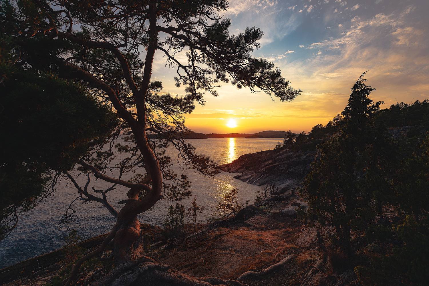 закат, шхеры, Ладога, пейзаж, Кочкин Владимир