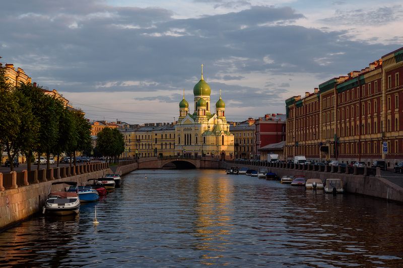 санкт-петербург, питер, город, белая ночь, рассвет, храм Тихое утро фото превью