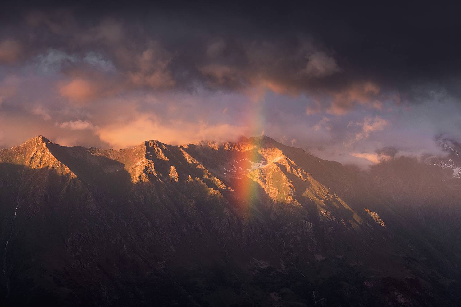 кавказ, кчр, горы, закат, радуга, Дмитрий Купрацевич