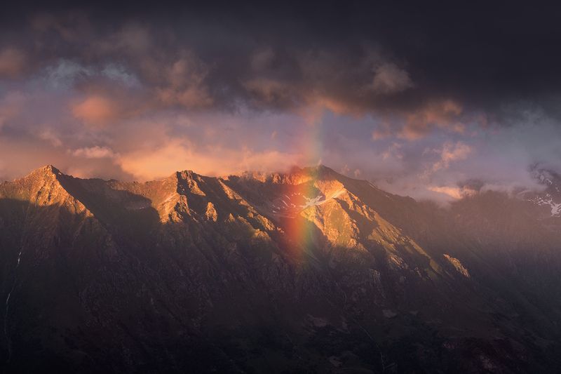 кавказ, кчр, горы, закат, радуга Палитра Кавказа фото превью