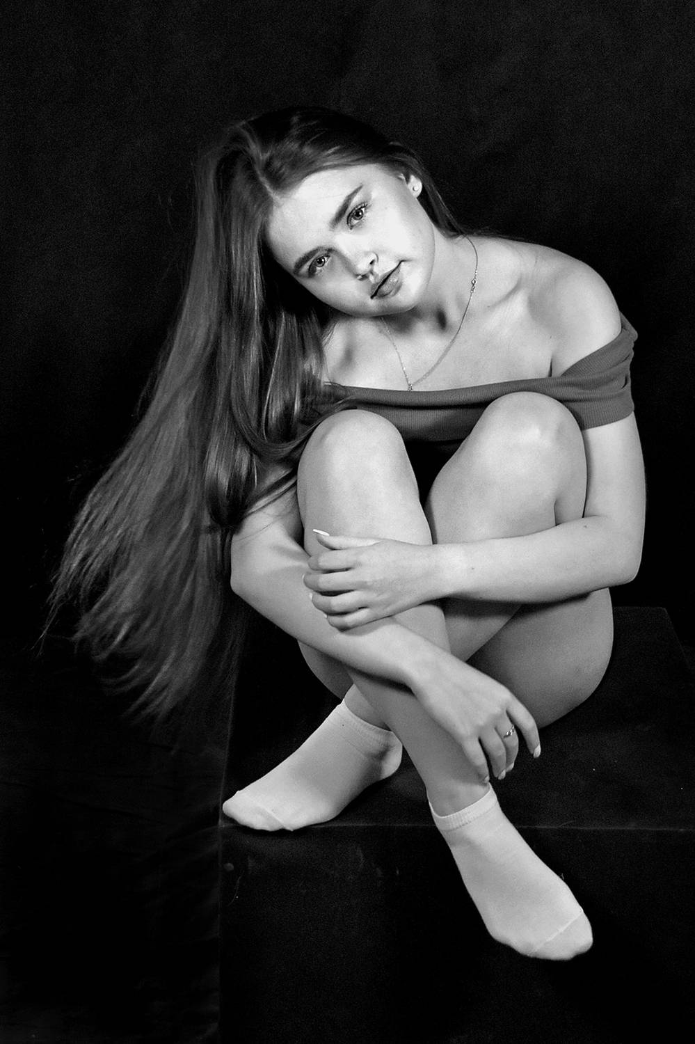 девушка, портрет, глаза, взгляд, чб, апатиты, Николай Смоляк