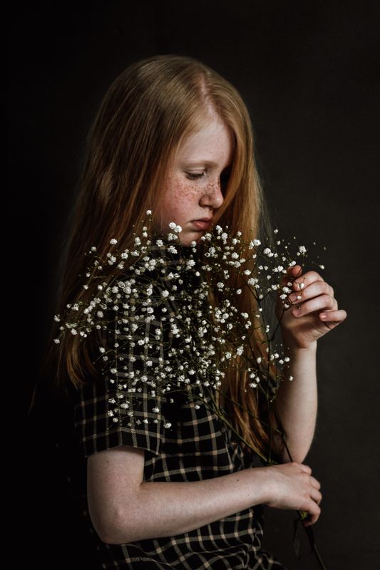 детский портрет, портрет, девочка, цветы, девочка с цветами Марго фото превью