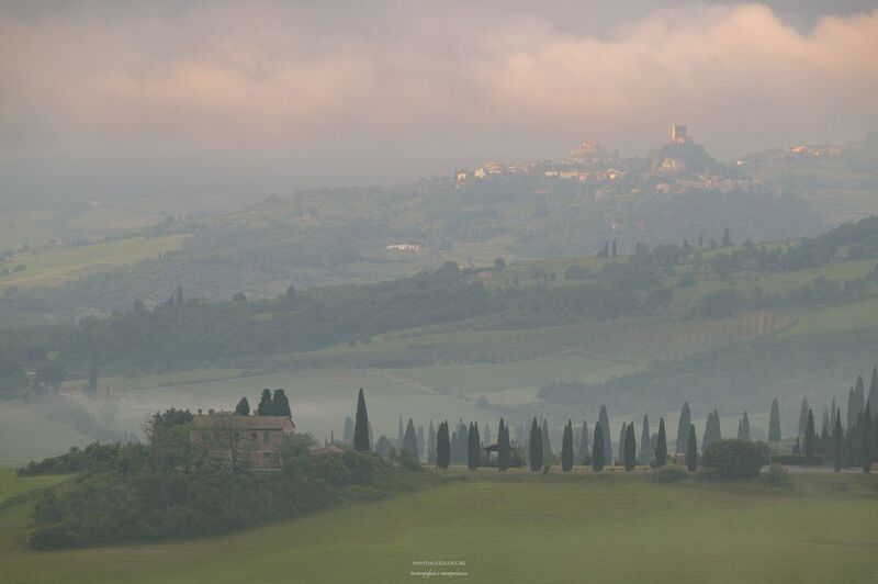 Тоскана, туман, утро, свет, италия, пейзаж, восход Утренний свет фото превью