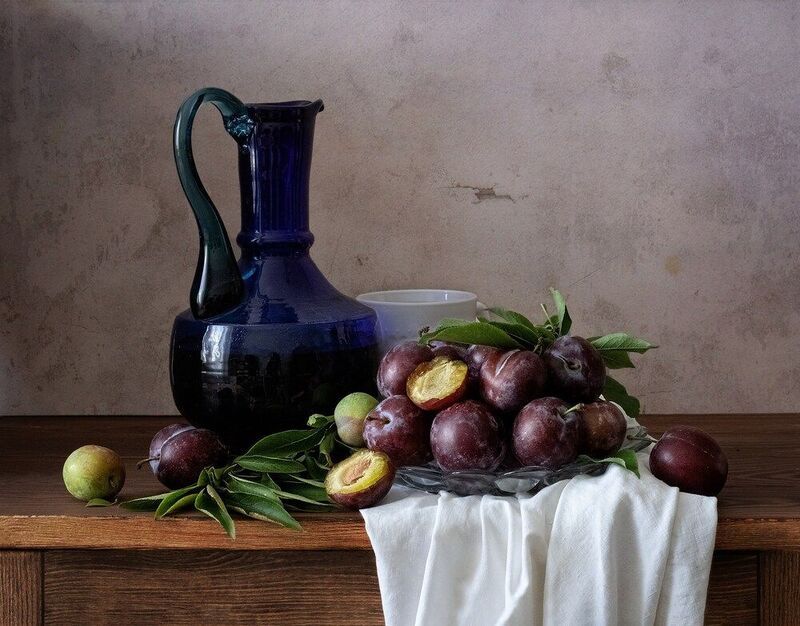 слива, натюрморт Сливовый натюрморт фото превью
