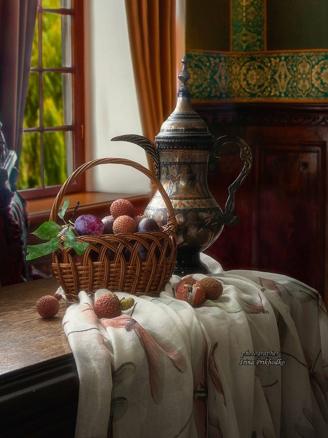 натюрморт, фрукты, сливы, личи, интернет, Приходько Ирина