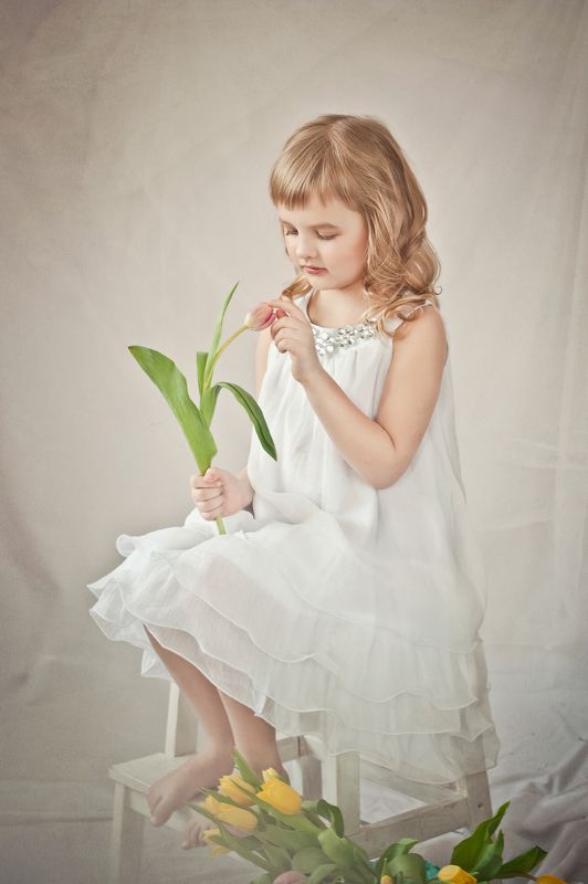 Весна, Девочка, Дети, Цветок  фото превью