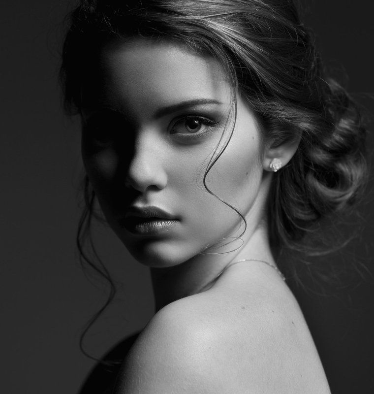 Beauty, Black and white, Face, Girl, Lady, Portrait Helen фото превью