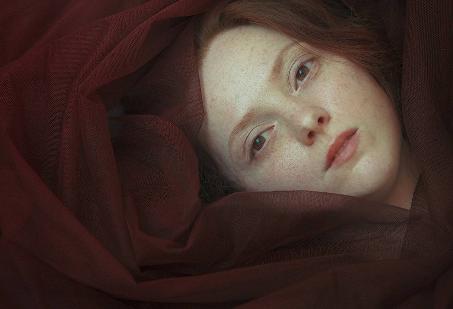 цветок, девушка,вуаль,рыжая,фотограф Павлодар, Оксана