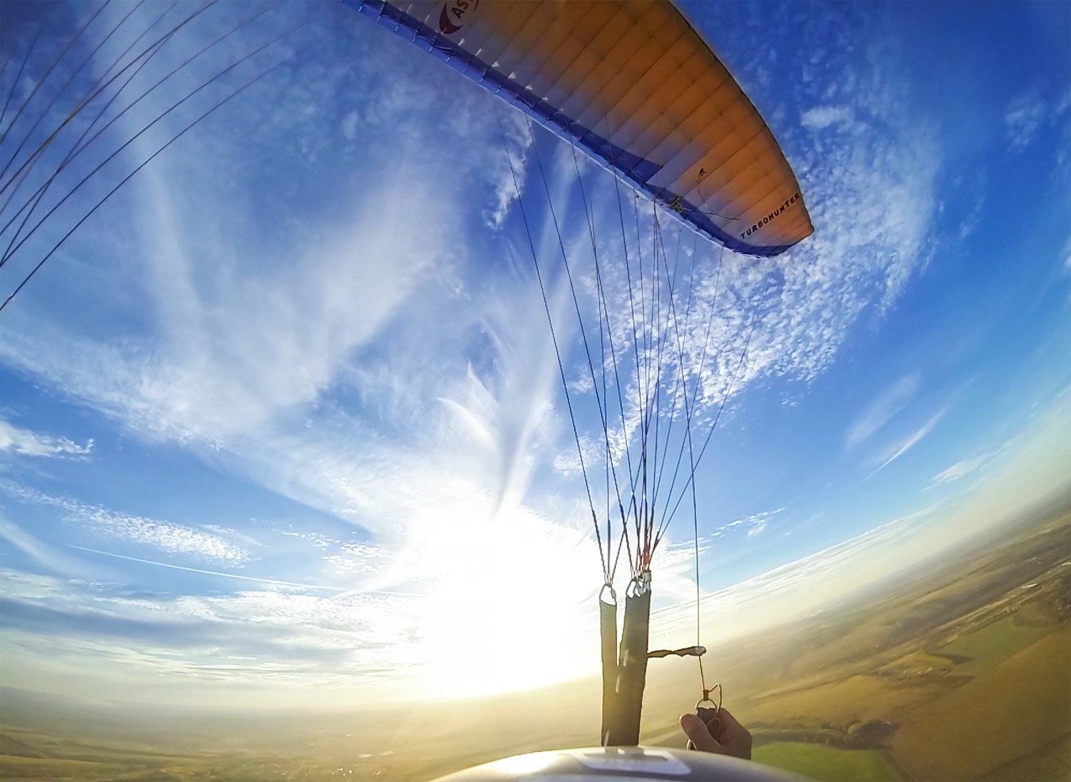 параплан, закат, полет, лето, небо, Дмитрий Лопатин