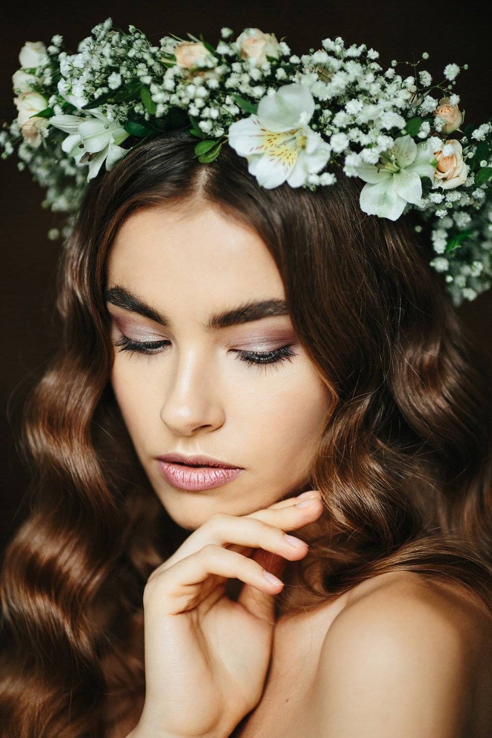 венок, цветы, портрет, девушка, красивые волосы, Алексей Новопашин