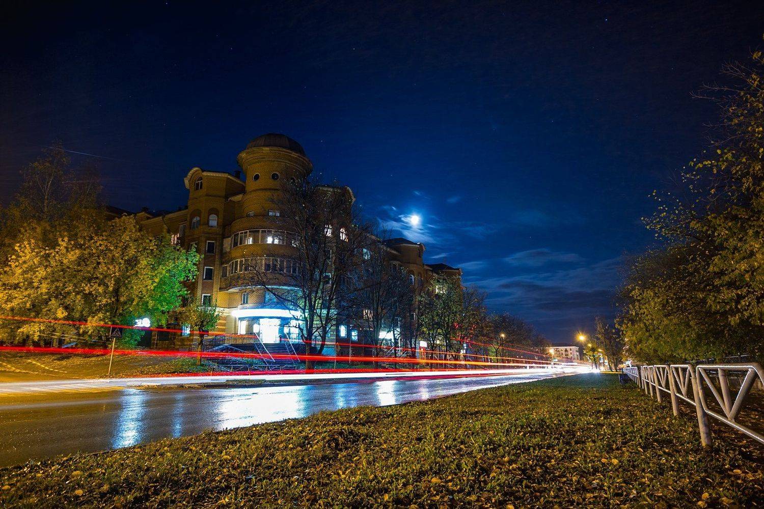 город, Березники, улица, осень, луна, звезды, Владимир Ушаков