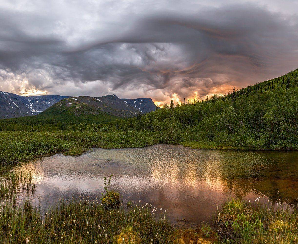 Болото, Весна, Горы, Непогода, Тучи, Хибины лето, Лашков Фёдор