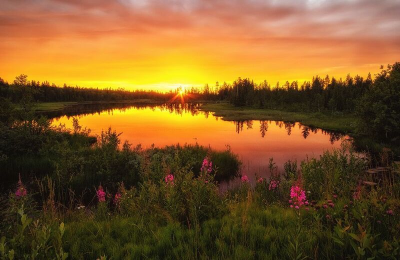 кольский, полярный день, закат, рассвет Закаторассвет полярного дня ) фото превью