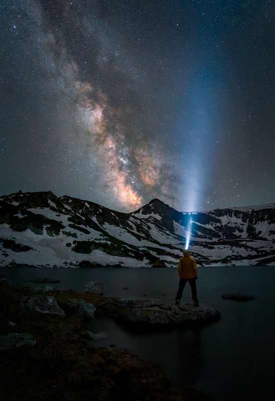 landscape nature scenery night nightphotography stars peak mountain trees milkyway longexposure Somewhere there / Где-то там фото превью