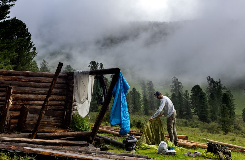 горный, алтай., катунский, хребет., река, акчан. На рассвете после дождя фото превью
