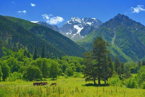 Лето в горах Кавказа,Аксаут