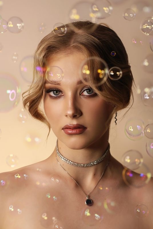 girl, model, bubbles, portrait, beauty, photography, editorial, fine art, makeup, hairstyle, потрет, фотография, макияж Bubble mood фото превью