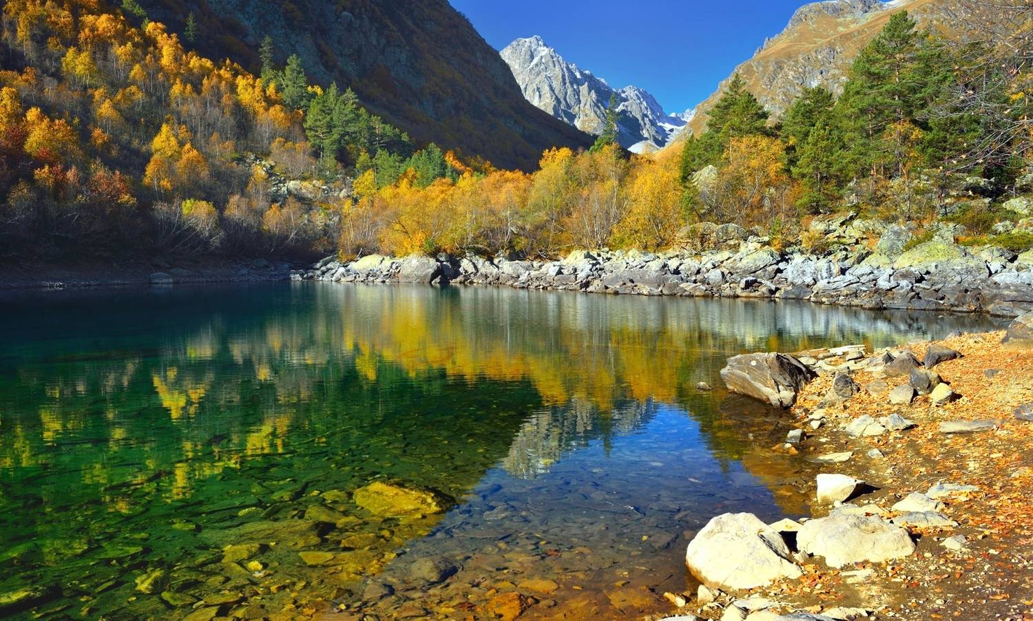 горы осень кавказ озеро, Александр Жарников