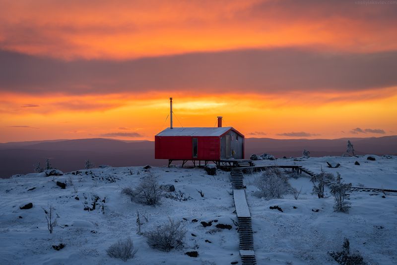 кольский, фототур, яковлевфототур, териберка, северноесияние, арктика Дубльдом на закате фото превью