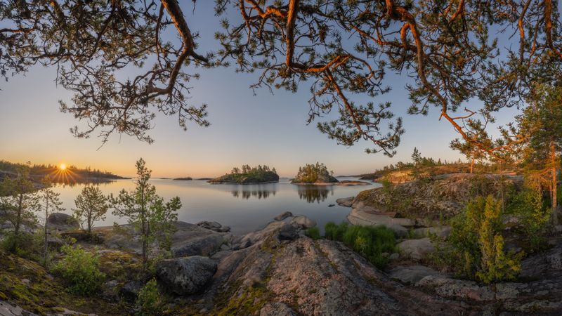 ладога, шхеры, карелия, ладожскиешхеры, ладожскоеозеро, karelia, ladoga Ладожские «киты» встречают рассвет фото превью