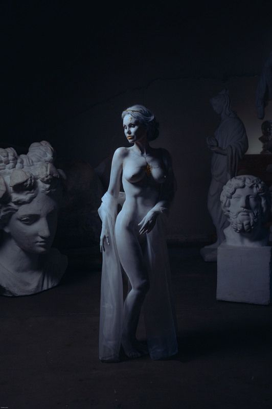 статуя, скультпура, бодиарт, искусство, фигура, женщина, ню Антично фото превью