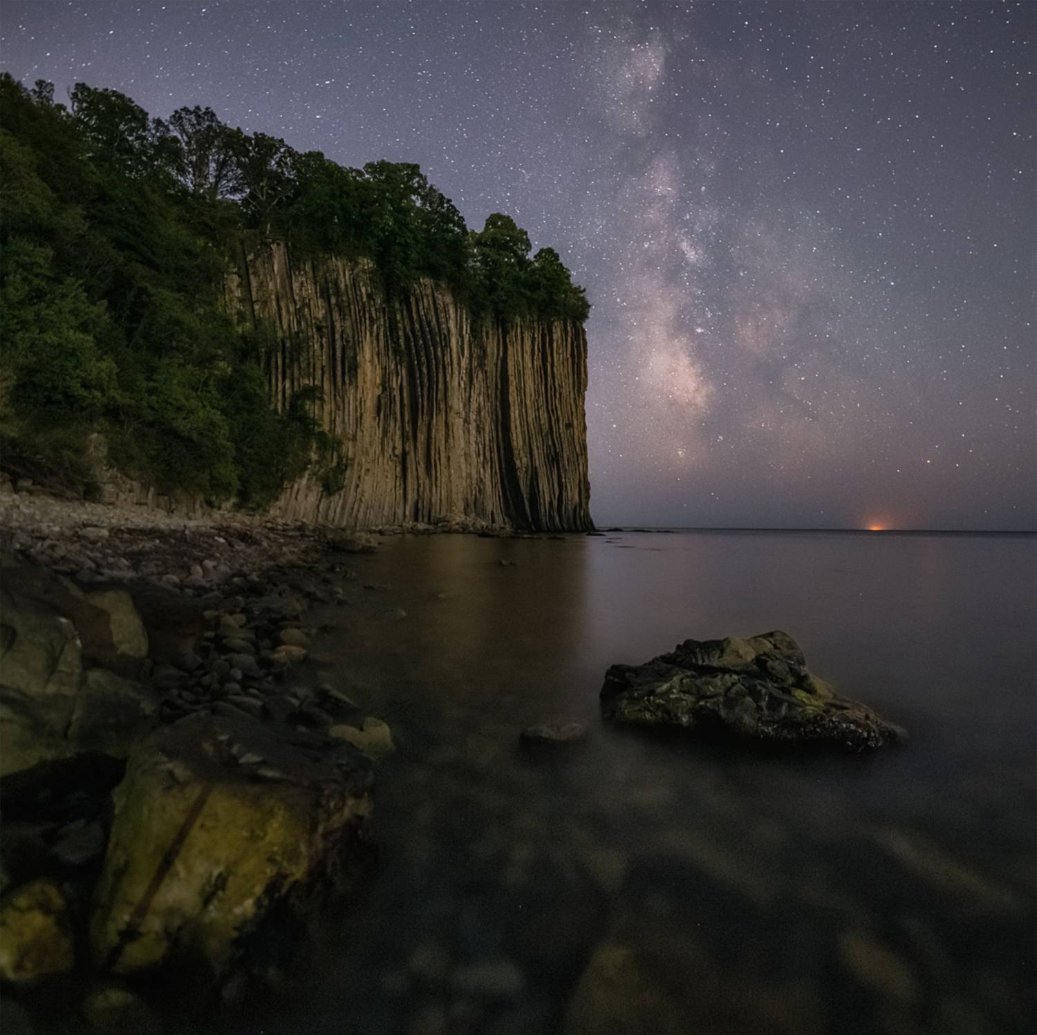 черное море, туапсе, скала киселёва, ночь, млечный путь, Мысливцев Николай