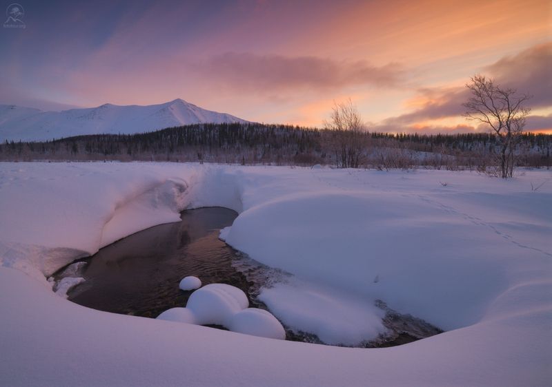 кольский, зима, фототур на кольский, мурманская область, речки, зимний кольский, хибины Утро в Хибинах фото превью