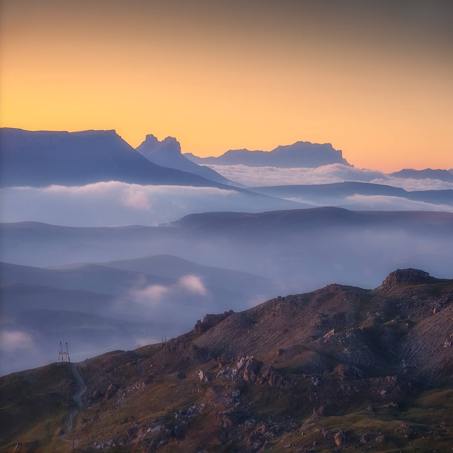 горы, кавказ, рассвет, бермамыт, Марголин Алексей