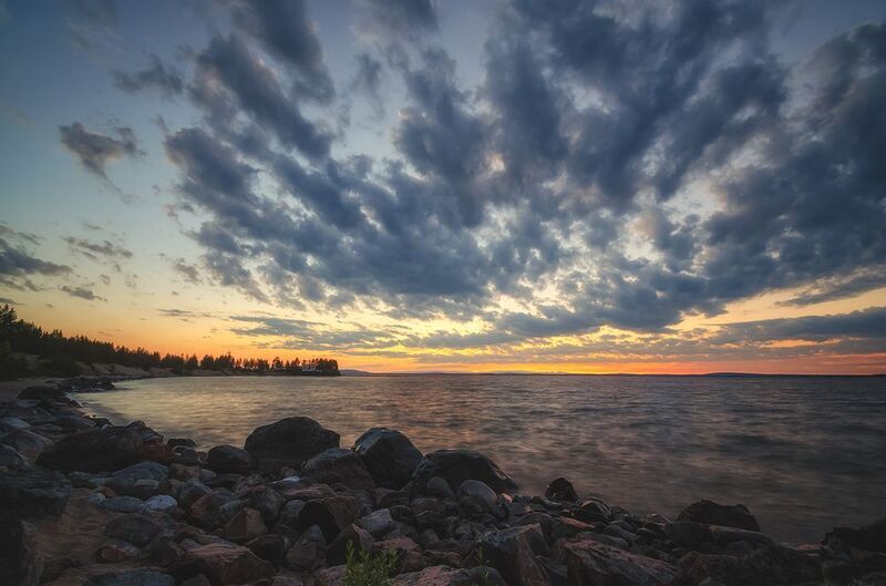 Закат на Колвицком озере. фото превью