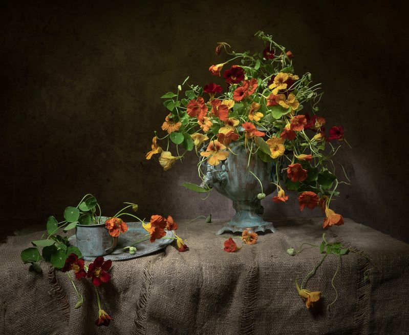 натюрморт, самовар, настурция Краски лета... фото превью