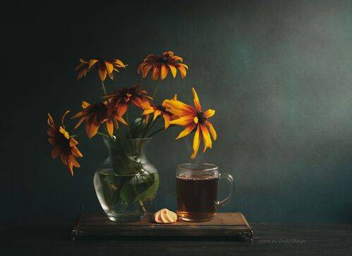 Чашка чая и рудбекия..