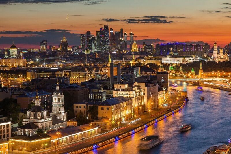 Летний закат в Москве фото превью