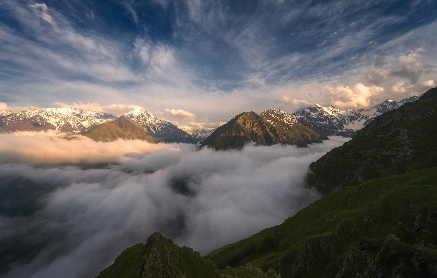 осетия, горы, рассвет, пейзаж, Виталий Левыкин