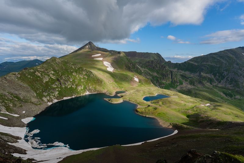 карачаево черкесия, кчр, горы, архыз, озеро, утро, абиширо ахуба, поход Озеро Перевальное фото превью