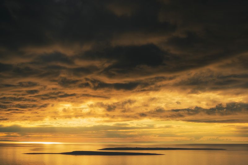 sunset, kola pennsula, kola, northern, landscape, sunlight, clouds, island, Закат на полуострове Рыбачий. фото превью
