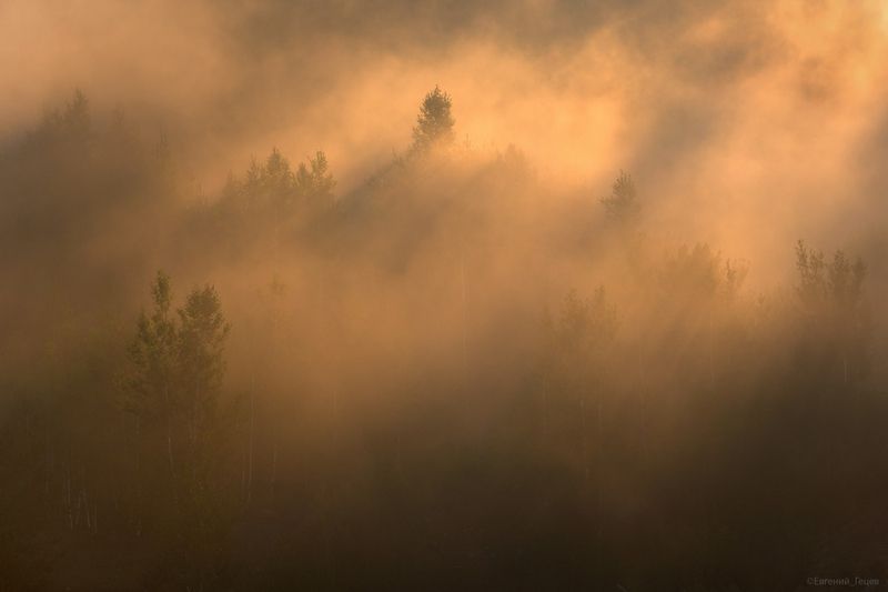 пейзаж, горы, рассвет, урал, россия Утро фото превью