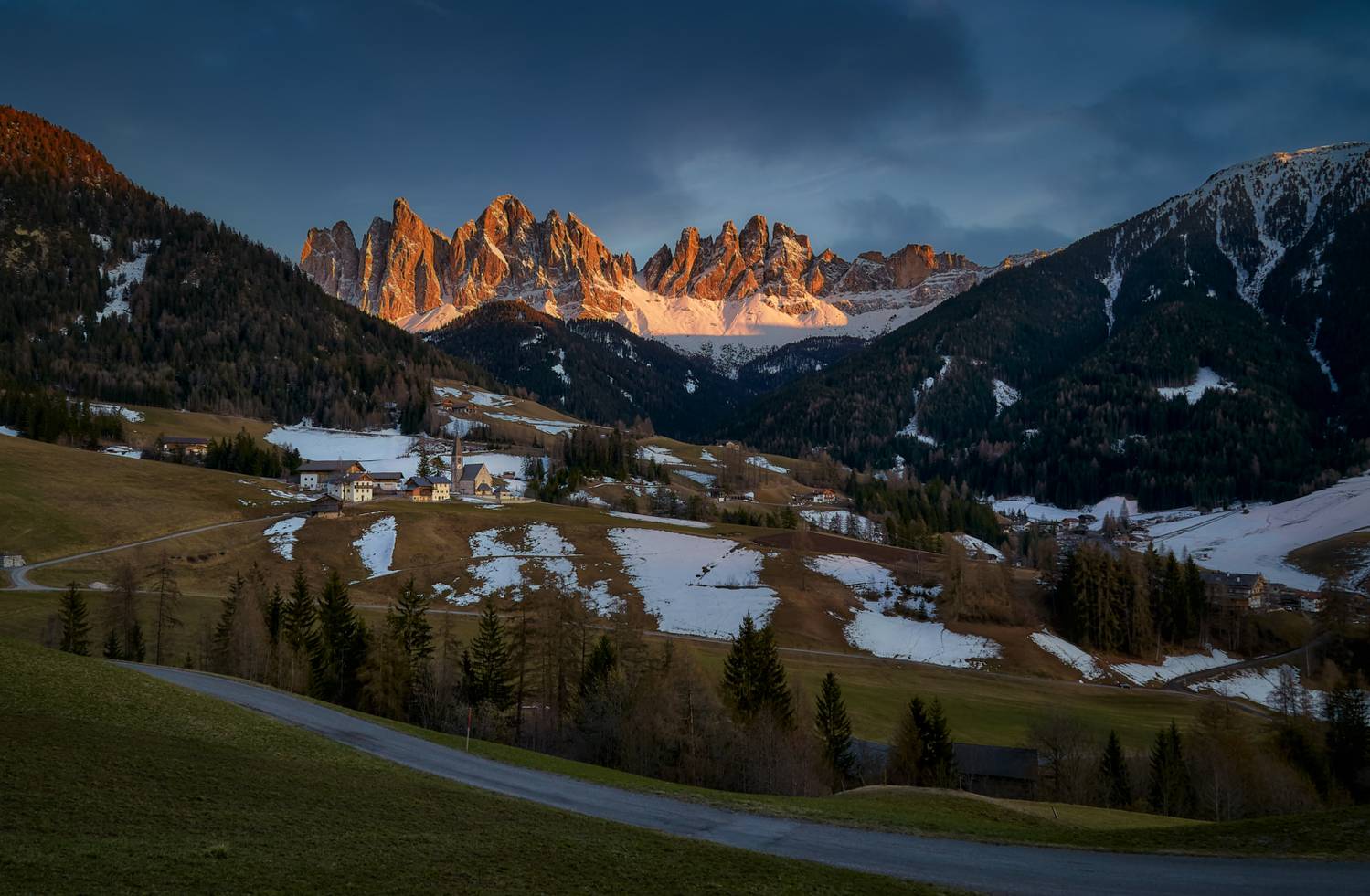горы, альпы, вечер, закат, свет, цвет, путешествия, st.maddalena, AndGenn