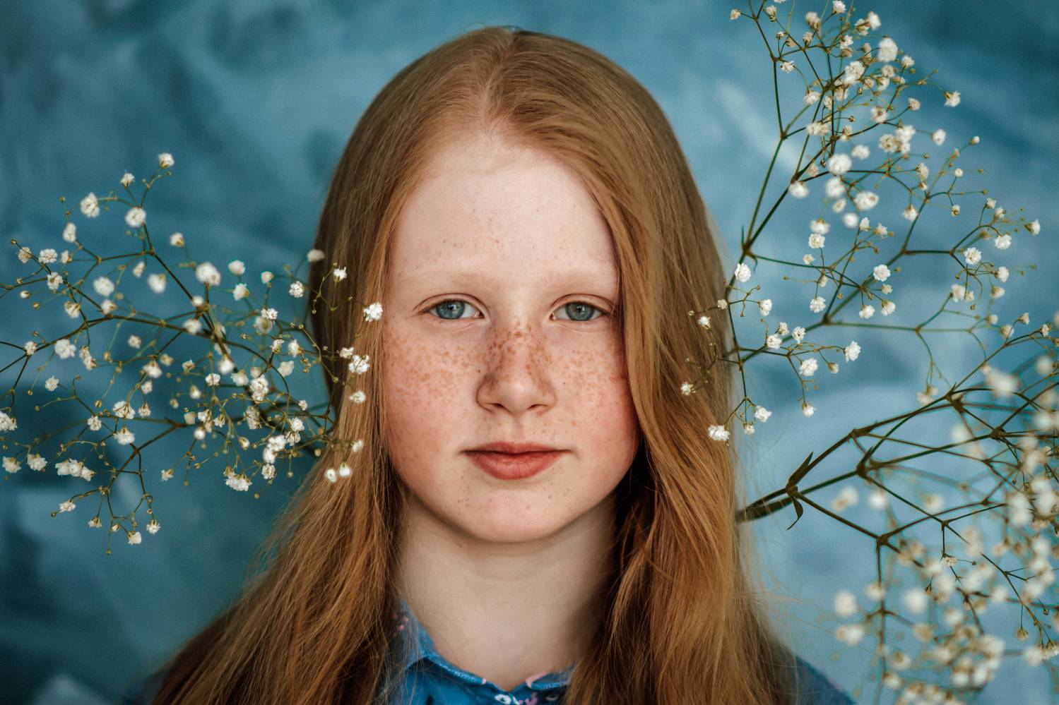 девочка, цветы, рыжая, веснушки, , Егорова Наталья