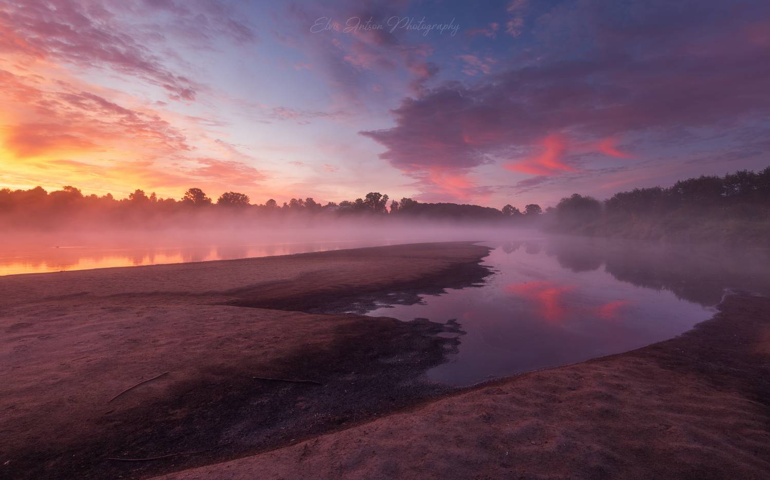 пейзаж, природа, рассвет, туман, Antson Elvis