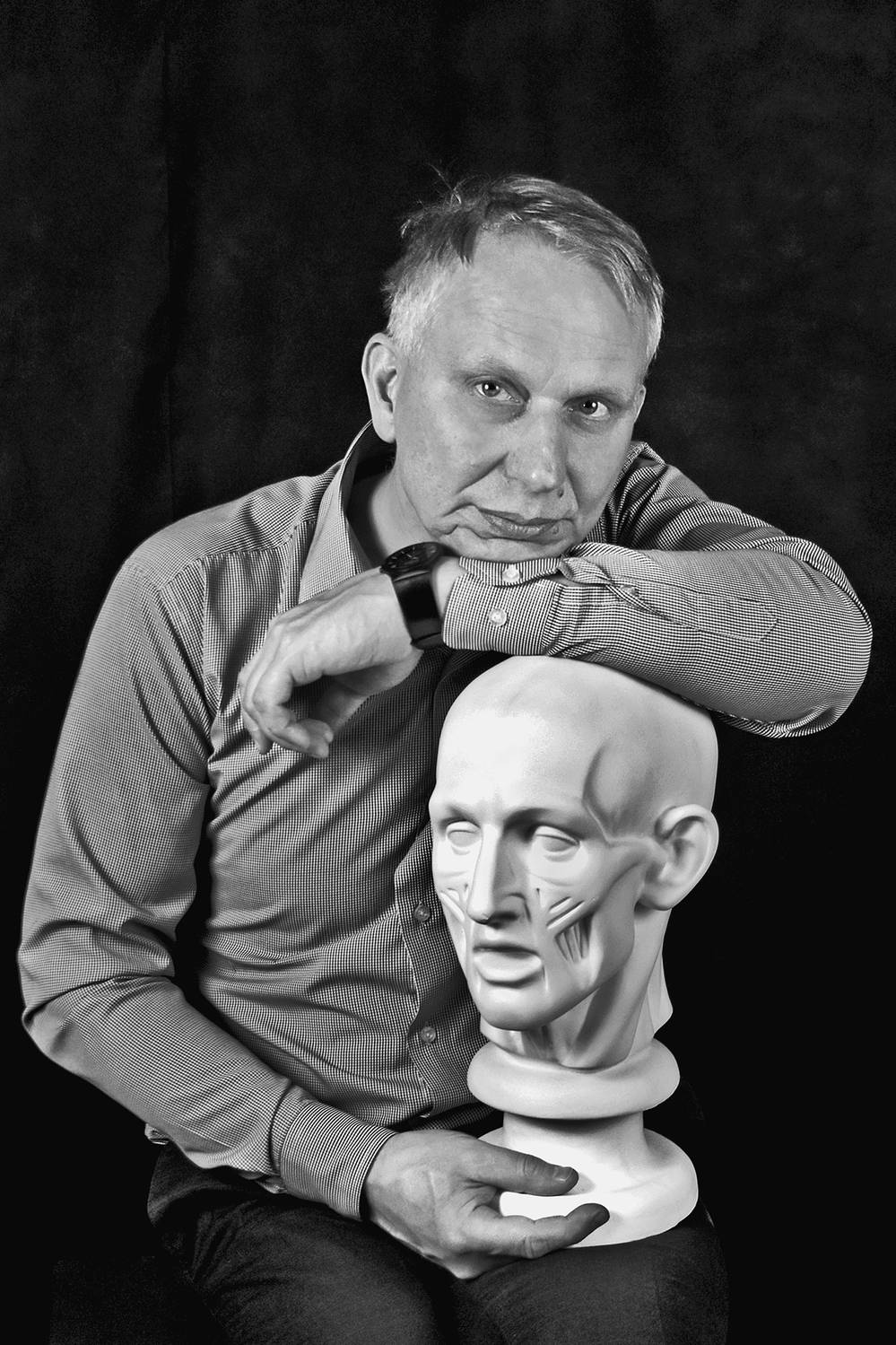 портрет, мужчина, художник, чб, апатиты, Николай Смоляк