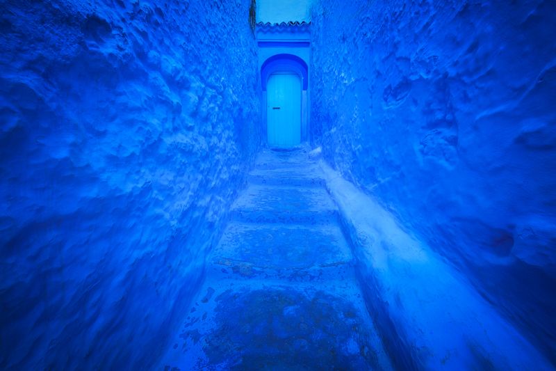 blue city, blue, street, шефшауэн, марокко, maroc, marocco, door, cheuchauen  фото превью