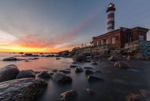 Шепелевский маяк на рассвете