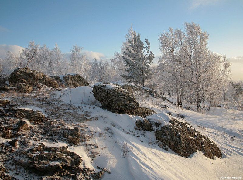 южный, урал, зима Уральский пейзаж. фото превью