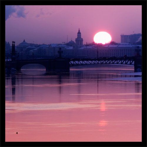 Невская пейзажная закатная картинка