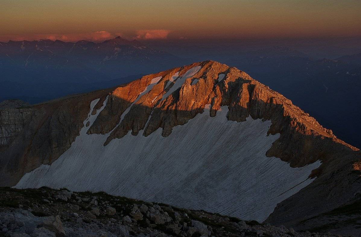 закат, г.оштен, вершина, лаго-наки, фёдор