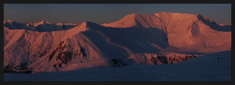 грузия, гудаури, горные лыжи, рассвет Гудаури. Рассвет. фото превью