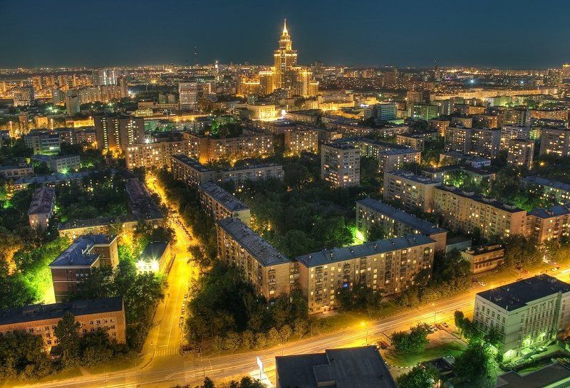 крыша, крыши, город, москва, ночь, триумф-палас, небоскрёбы И я не усну фото превью