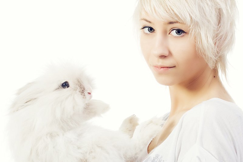 девочка и кролик фото превью